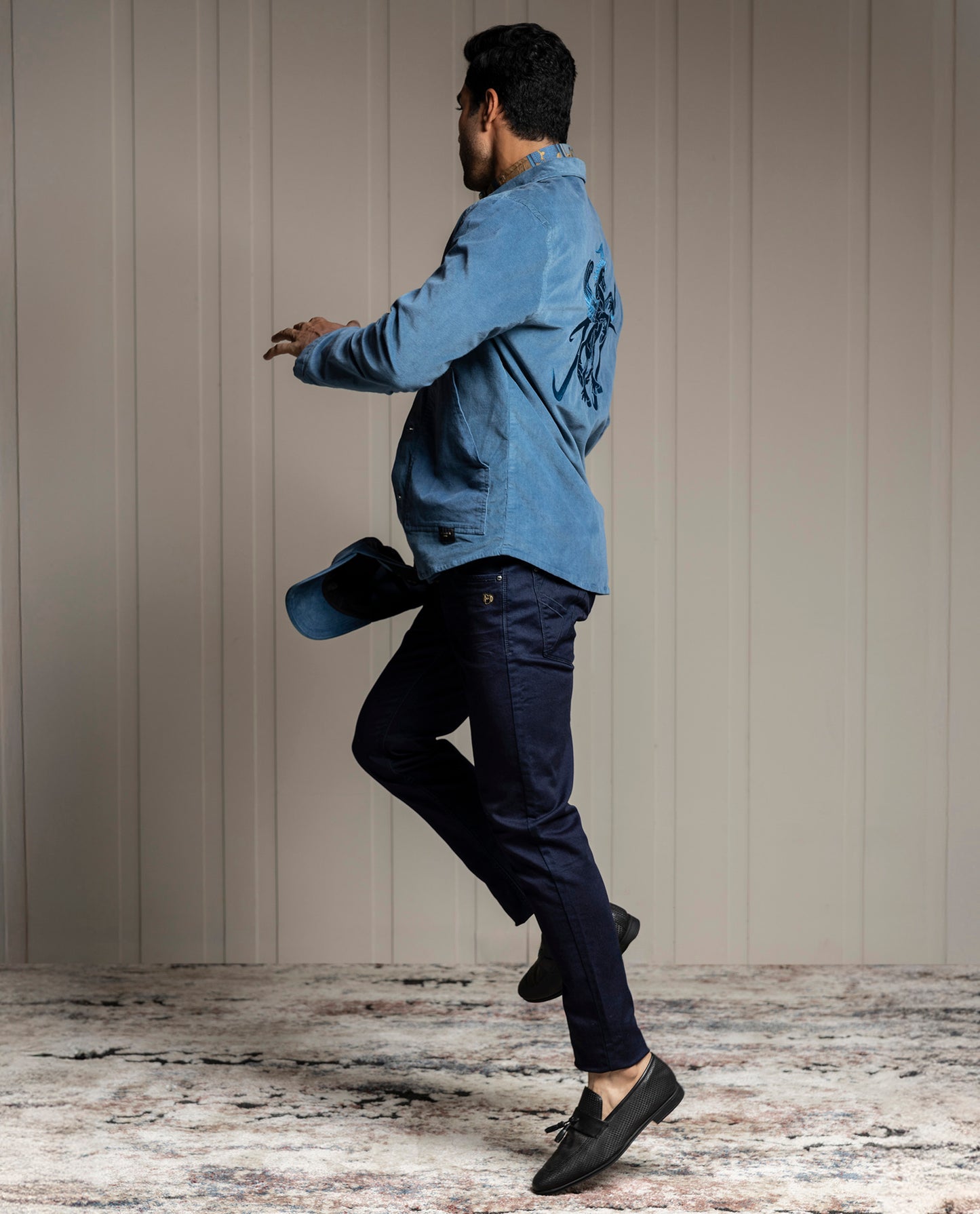 PEGASUS - BLUE - LUXURY EMBROIDERED SHACKET