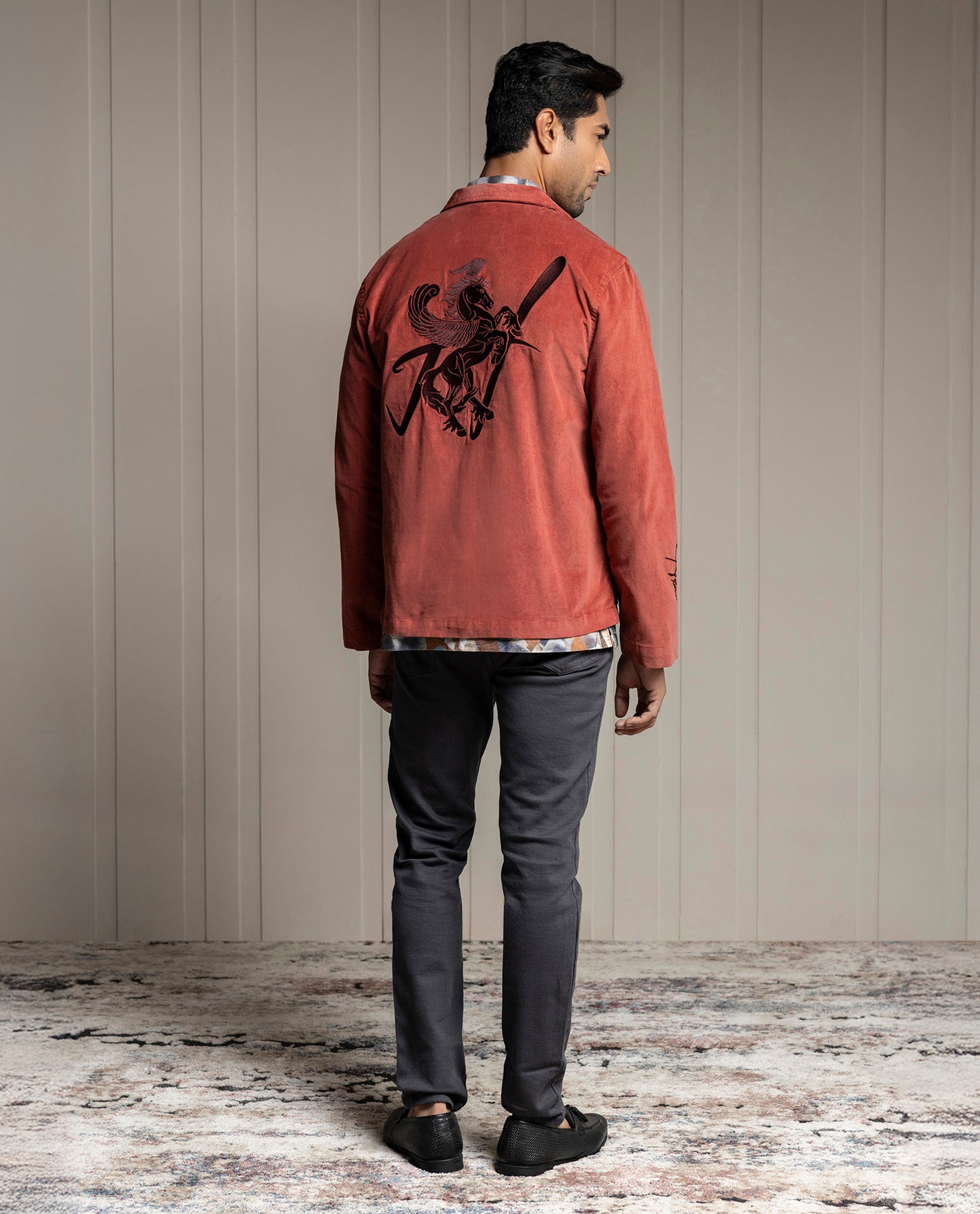 PEGASUS - RUST - LUXURY EMBROIDERED SHACKET
