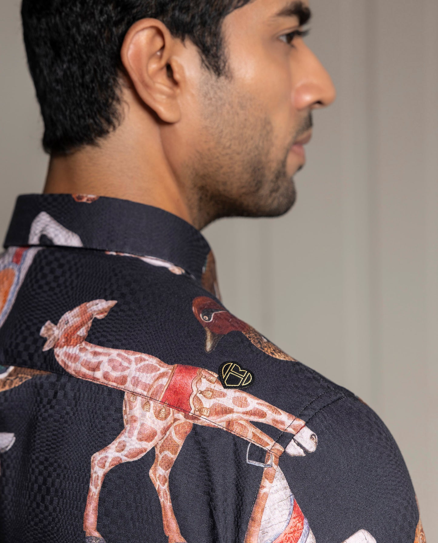 FINESSE - BLACK - DIGITAL PRINT PARTY WEAR SHIRT