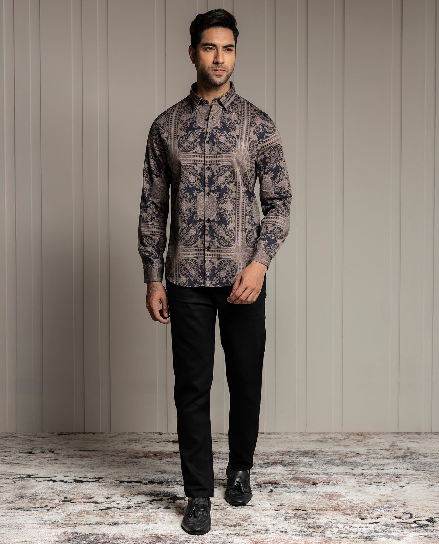 GENIUS - BLACK - DIGITAL PRINT - PARTY WEAR SHIRT