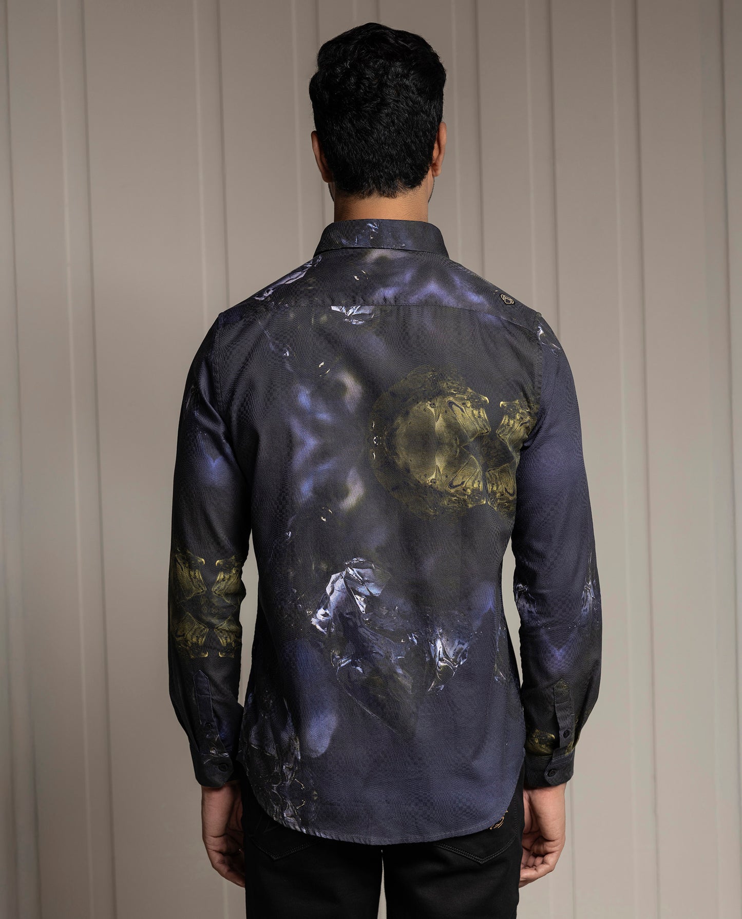 LUXURY - BLACK - DIGITAL PRINT PARTY WEAR SHIRT