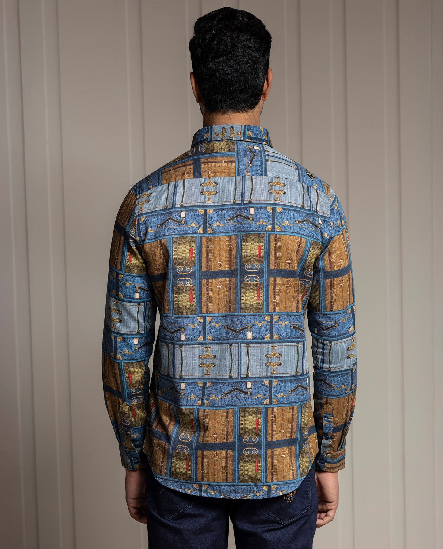 VOYAGE - BLUE - DIGITAL PRINT PARTY WEAR SHIRT