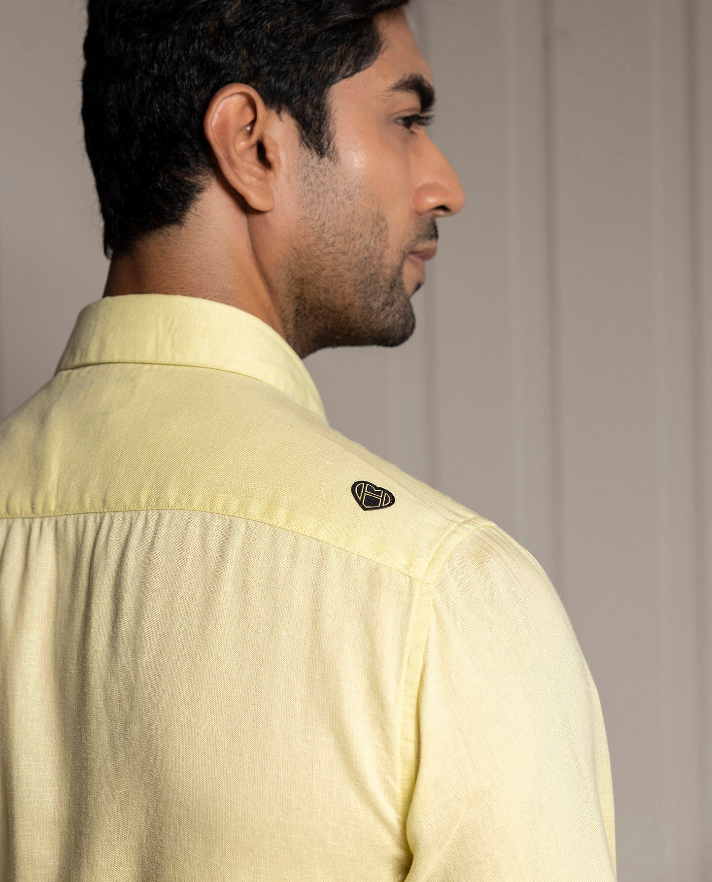 FEEL - YELLOW - LUXURY LINEN - EMBROIDERED SHIRT