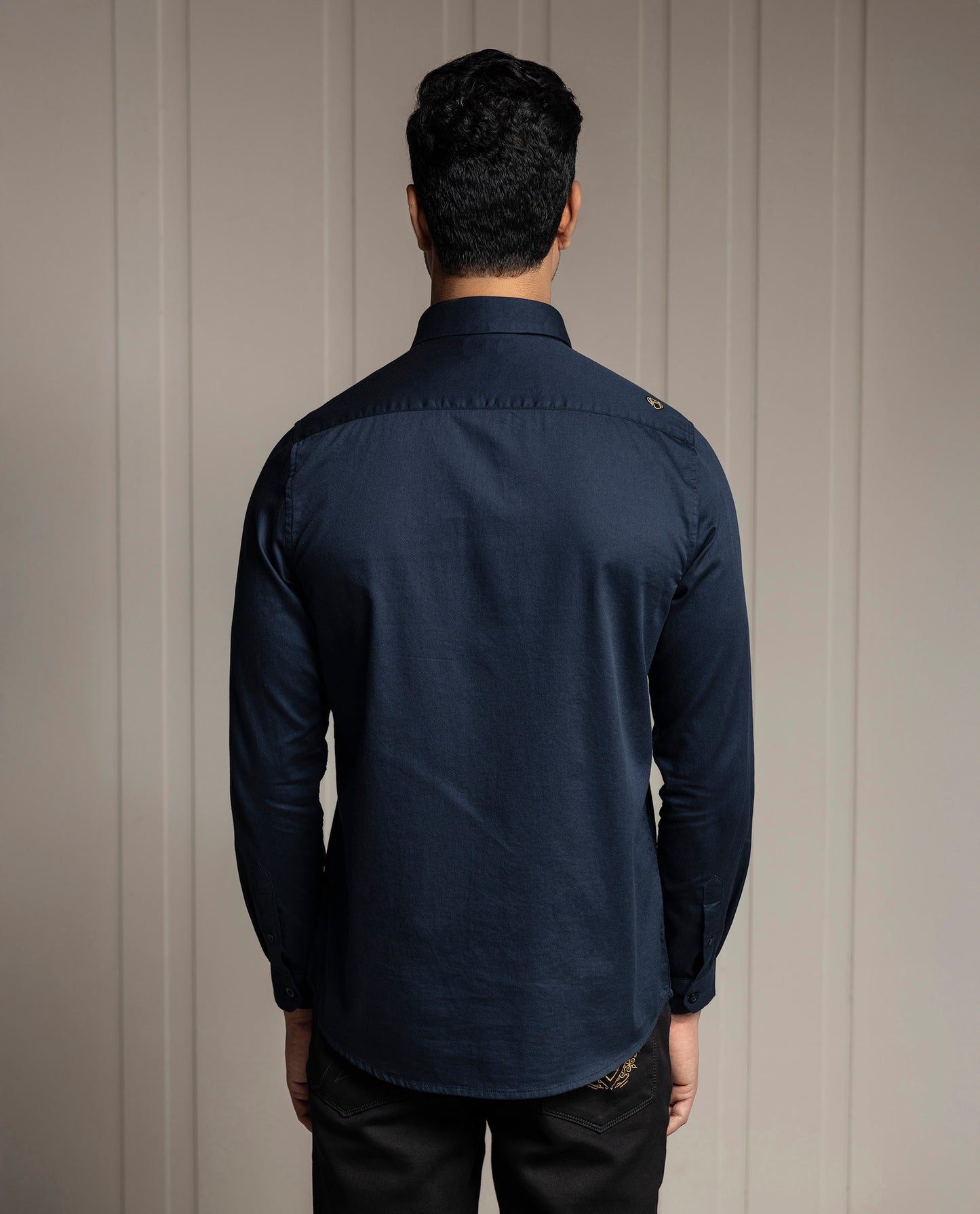 MOMENTO - NAVY - LUXURY EMBROIDERED SHIRT