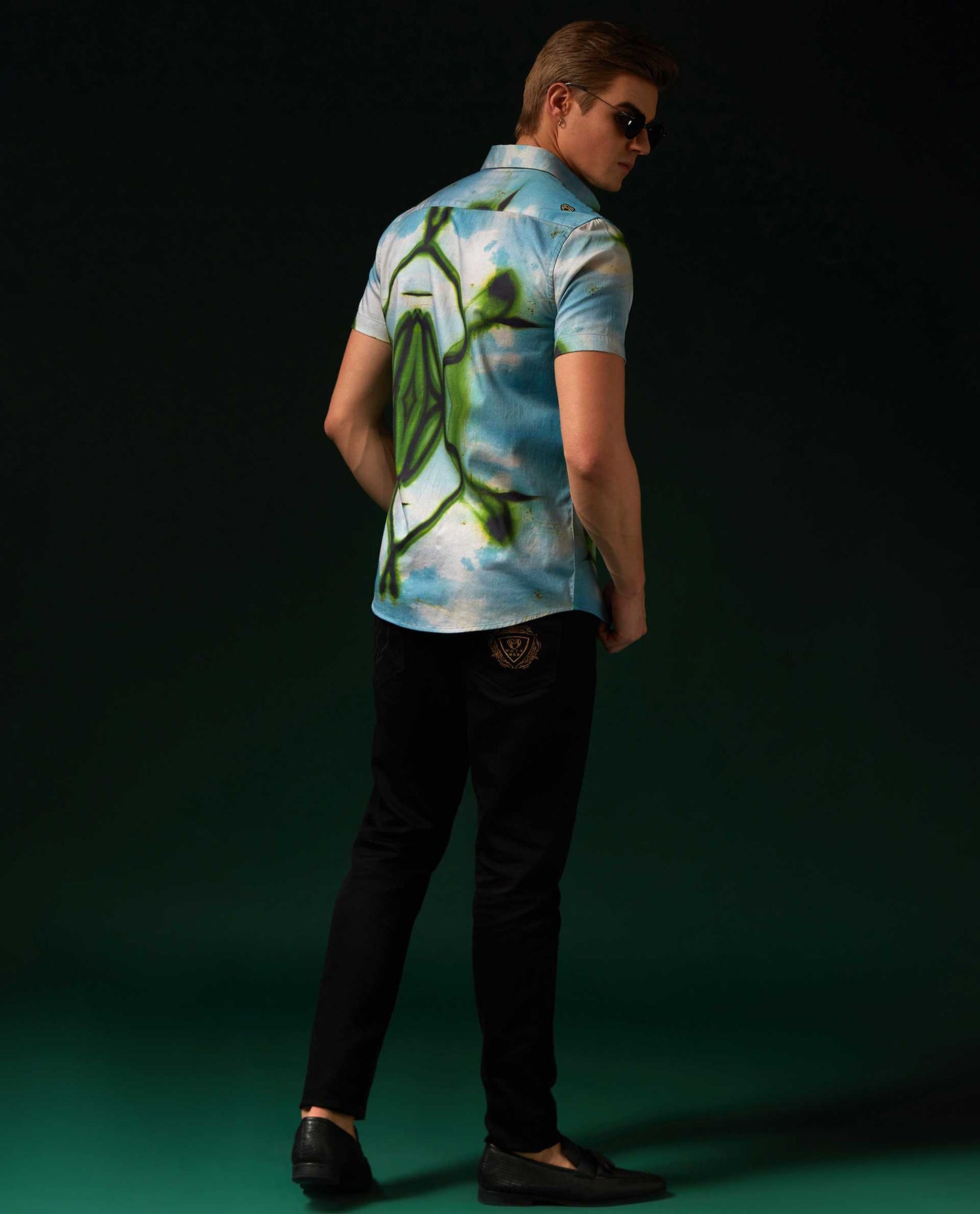 DNA - SKY BLUE - DIGITAL PRINT PARTYWEAR SHIRT
