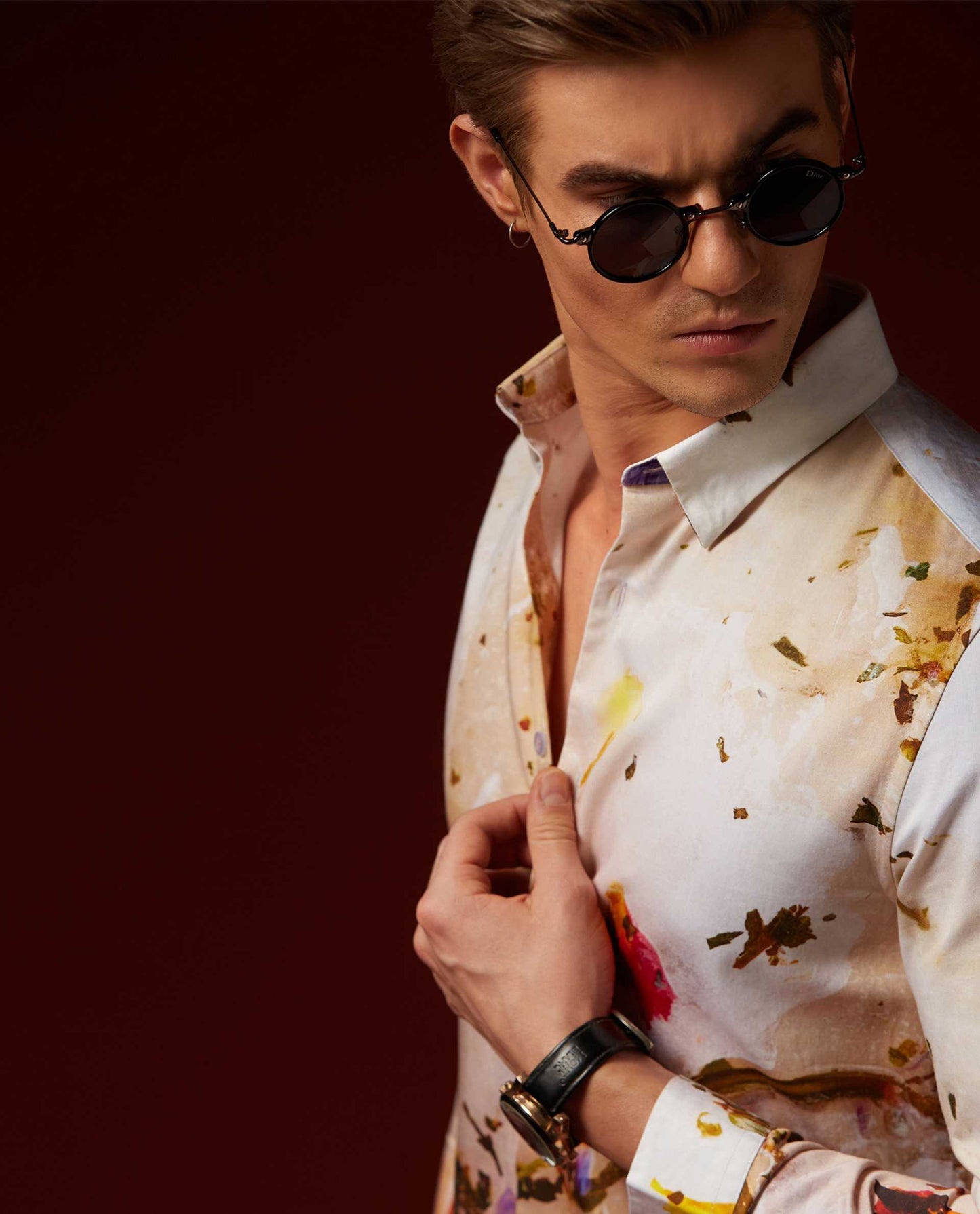 FROZEN - OFF WHITE - DIGITAL PRINT PARTYWEAR SHIRT