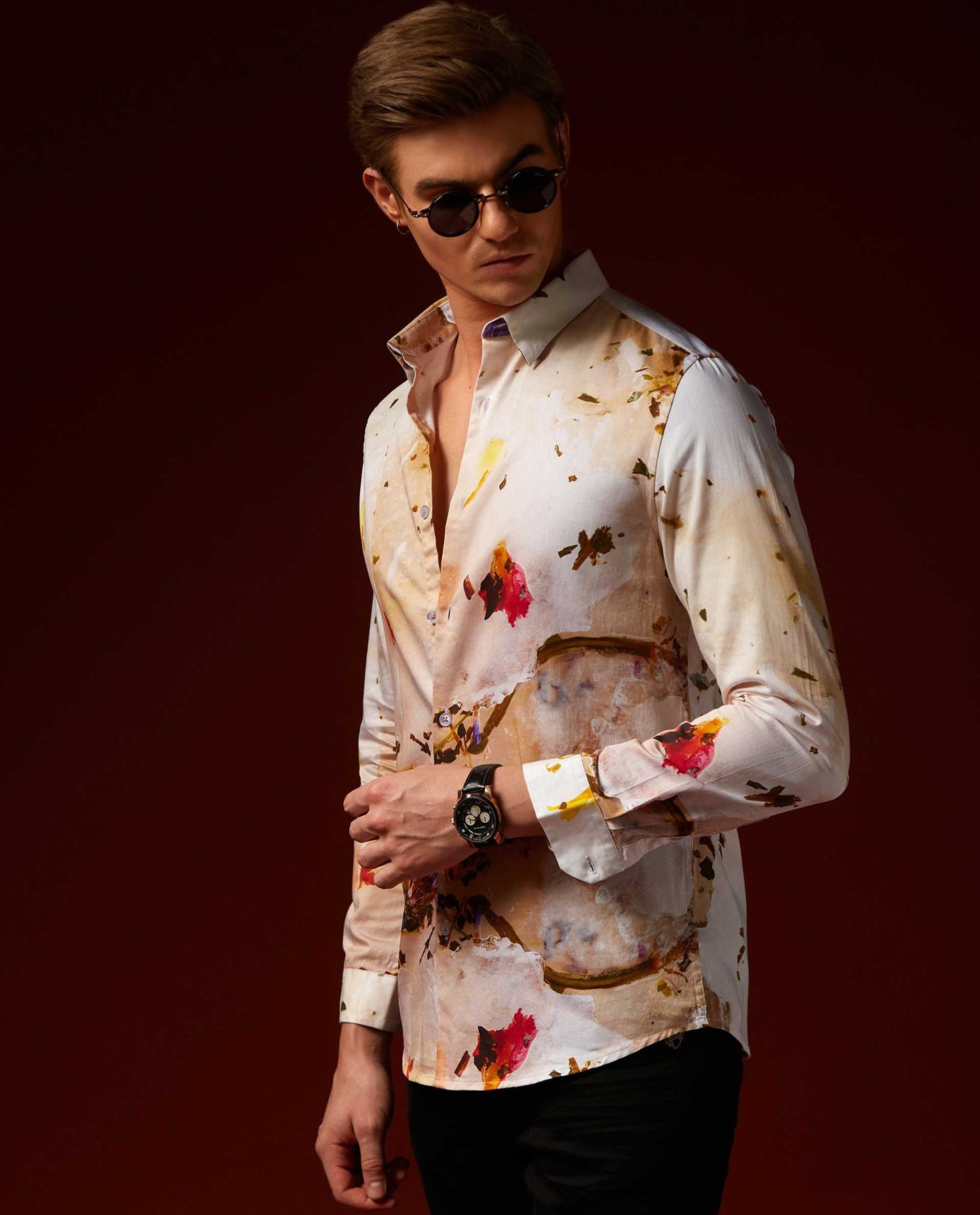 FROZEN - OFF WHITE - DIGITAL PRINT PARTYWEAR SHIRT