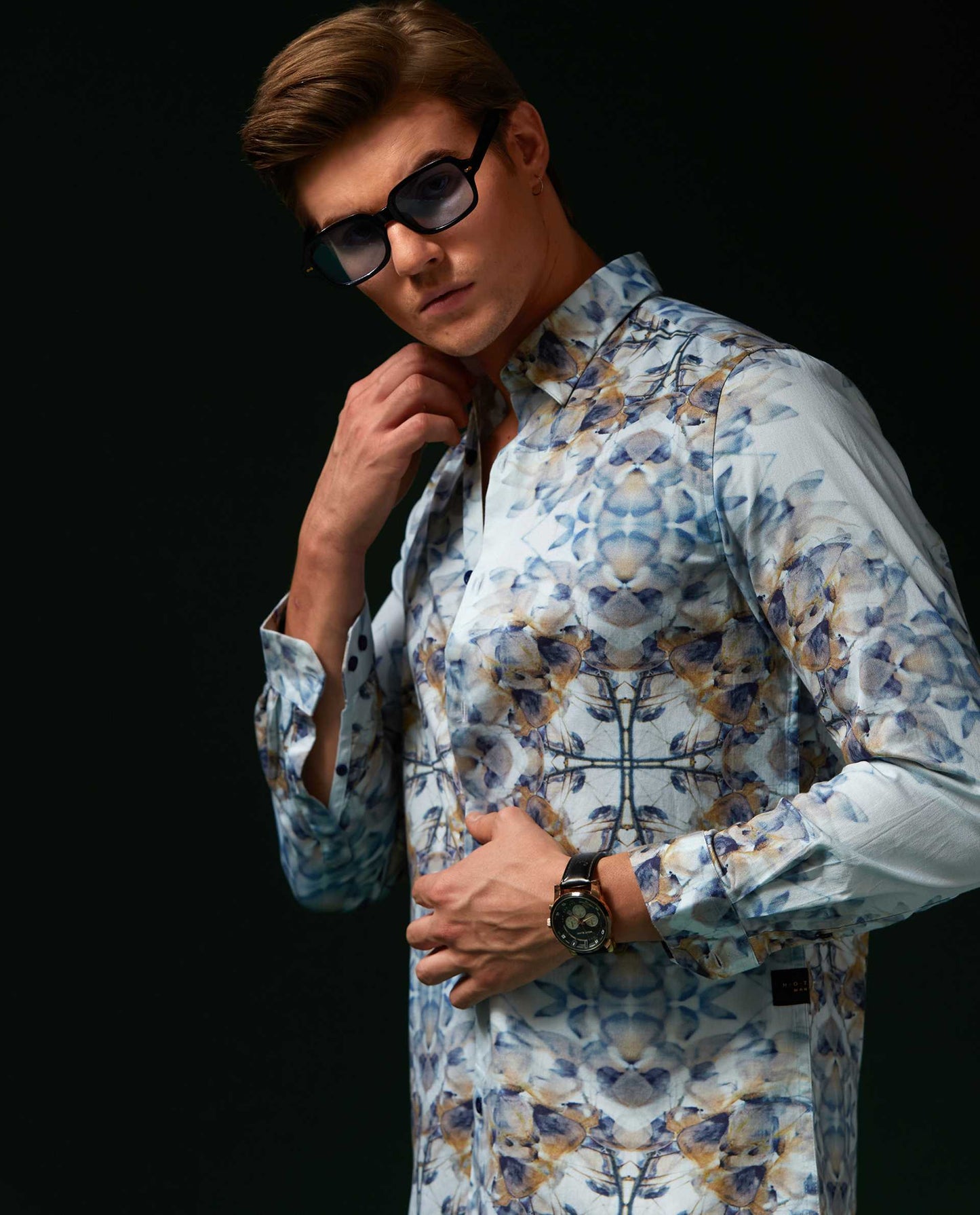 MELODY - SKY BLUE - DIGITAL PRINT PARTYWEAR SHIRT