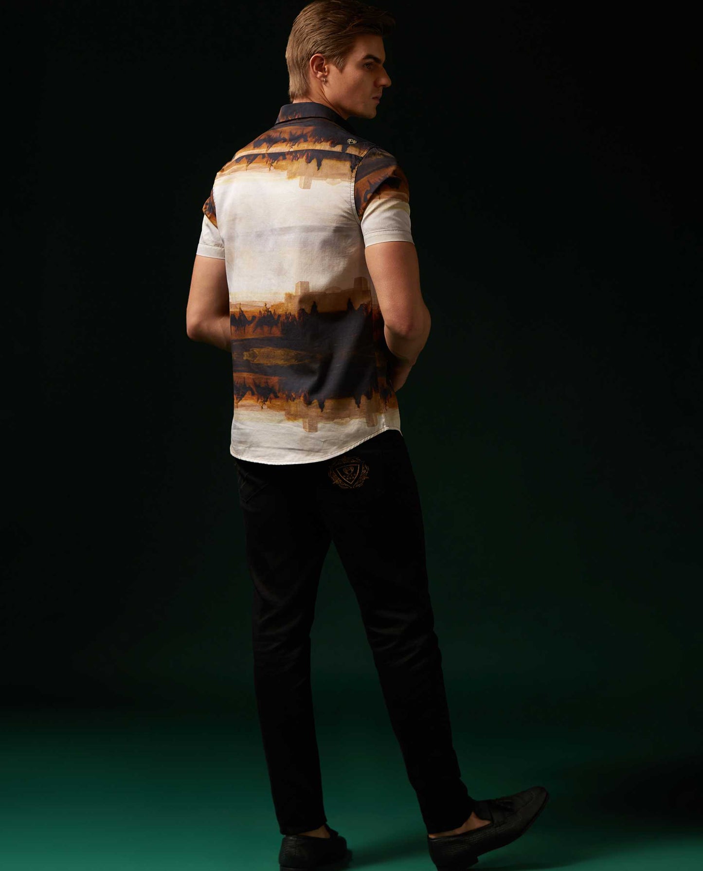 MIRAGE - BROWN - DIGITAL PRINT PARTYWEAR SHIRT