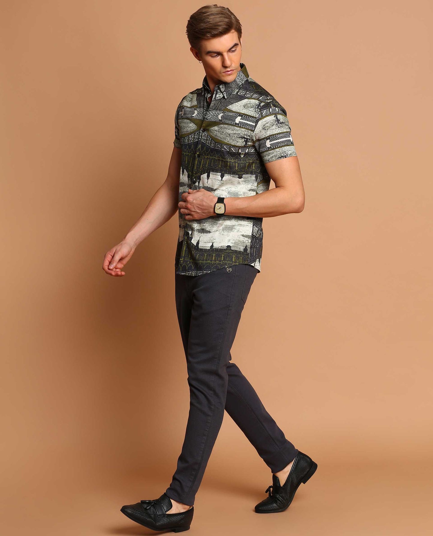 PROPHECY - GREEN - DIGITAL PRINT PARTYWEAR SHIRT