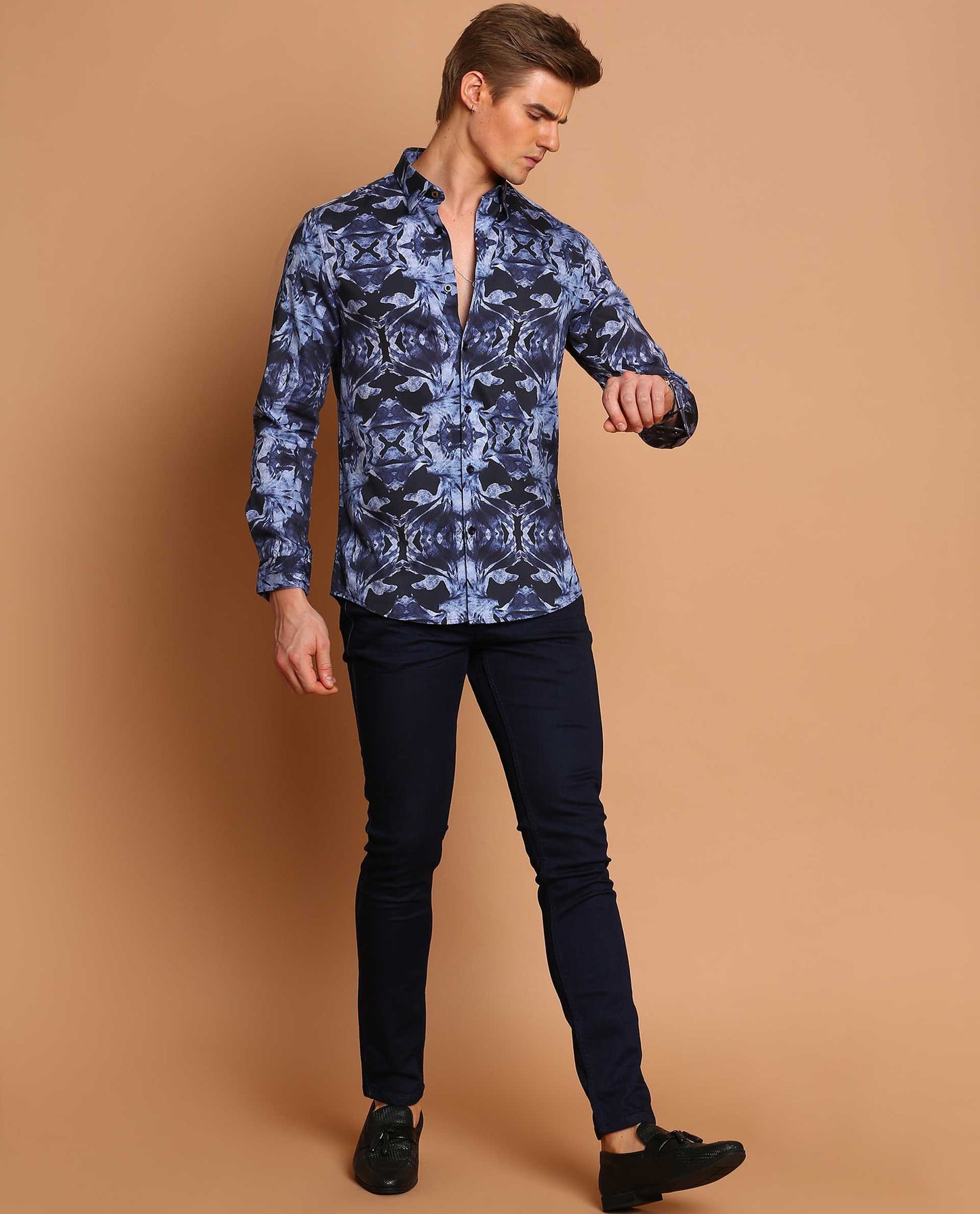 RESONATE - NAVY - DIGITAL PRINT PARTYWEAR SHIRT