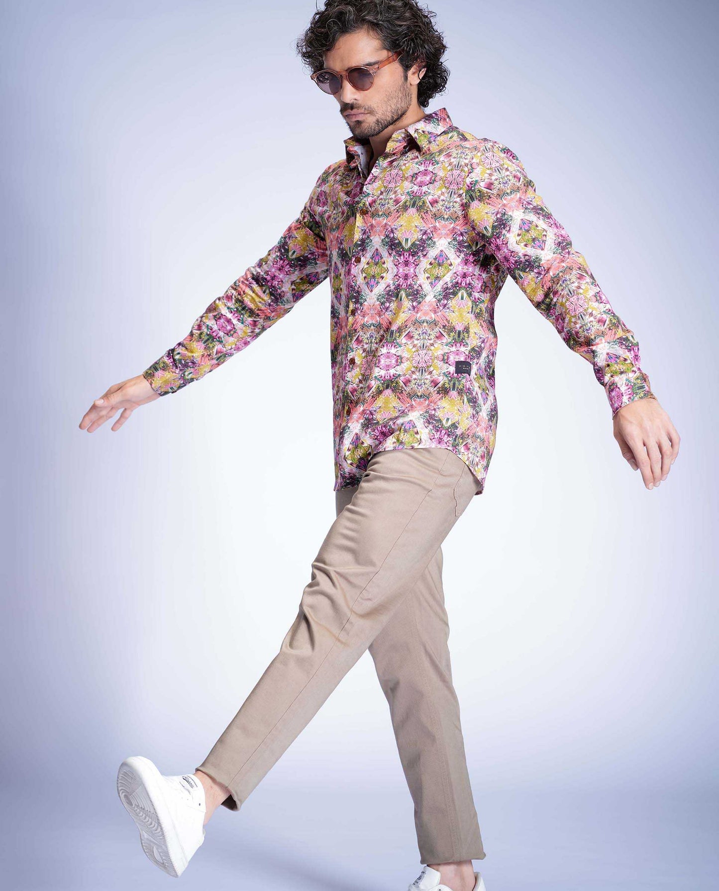 CRYSTALS - GREEN - DIGITAL PRINT PARTYWEAR SHIRT