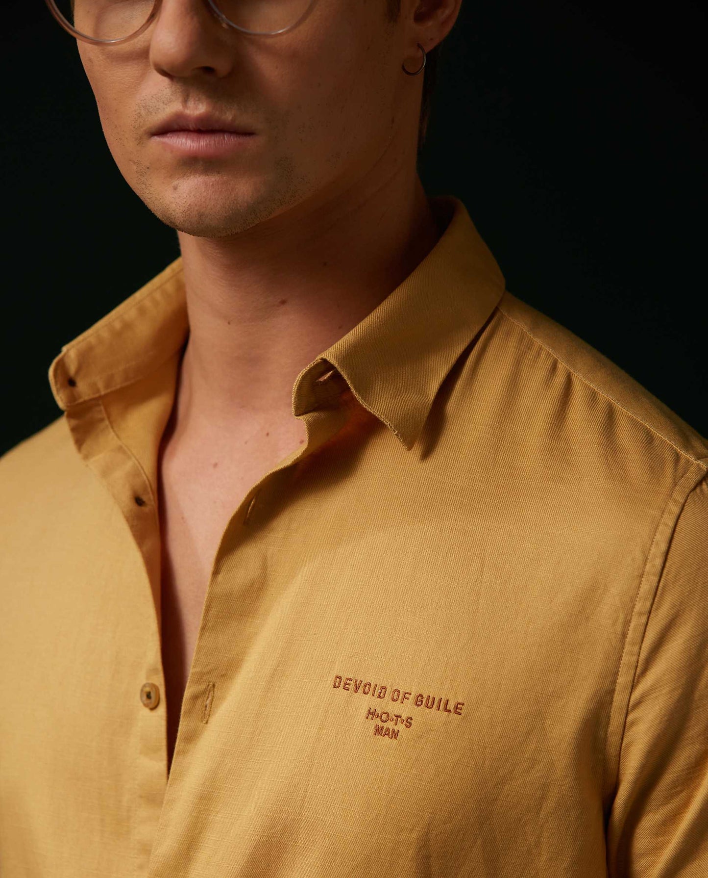 SAGA - MUSTARD - EMBROIDERED SHIRT