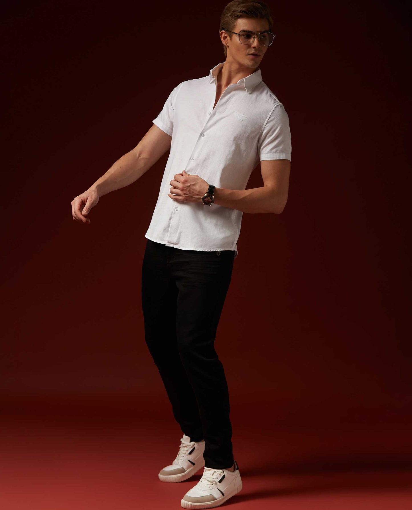 SAGA - WHITE - EMBROIDERED SHIRT