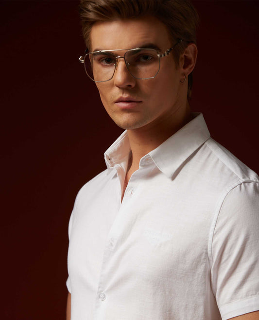 SAGA - WHITE - EMBROIDERED SHIRT