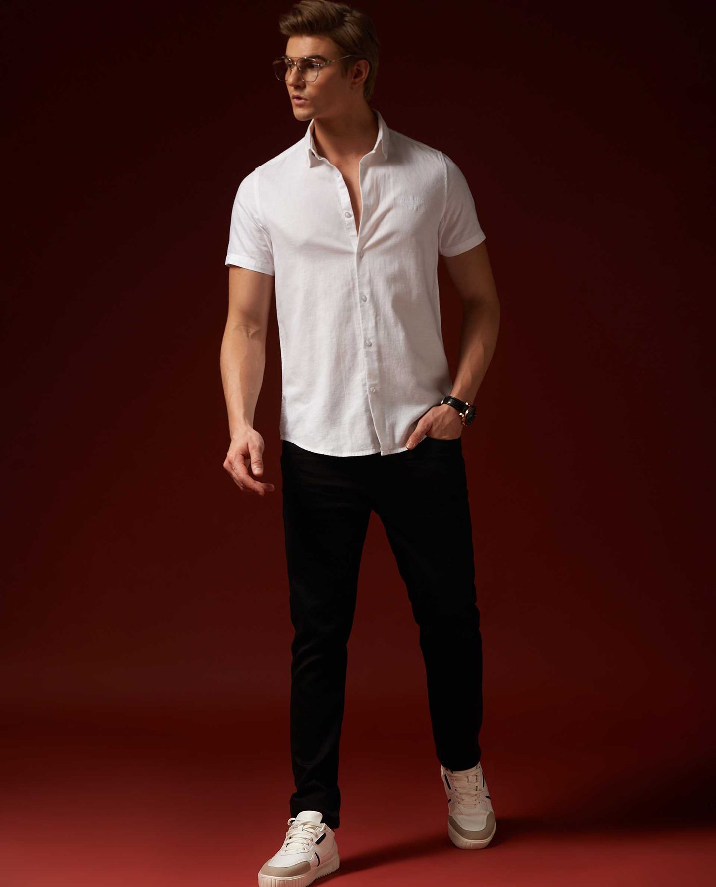 SAGA - WHITE - EMBROIDERED SHIRT