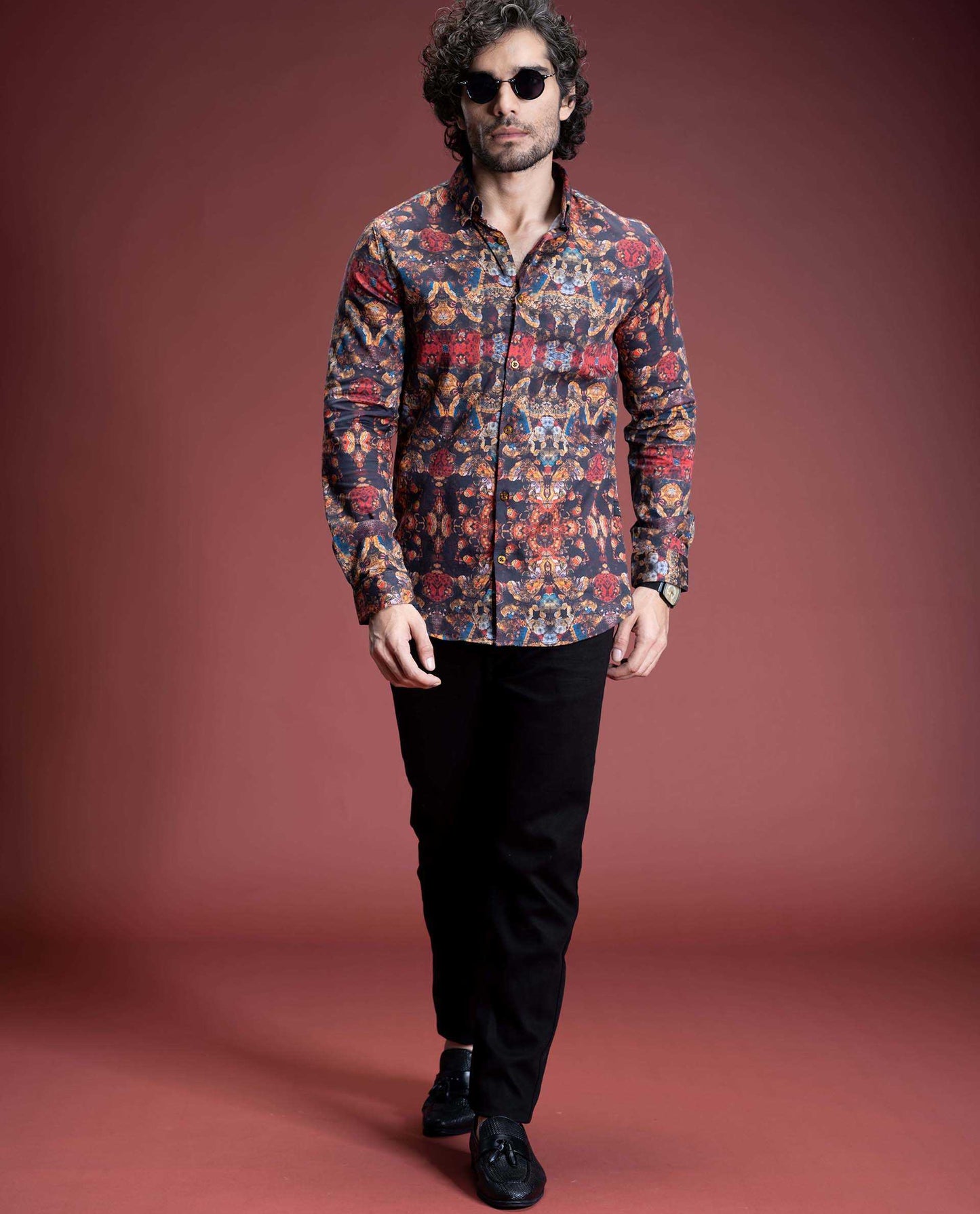 ARCHITECT - RED - DIGITAL PRINT PARTYWEAR SHIRT