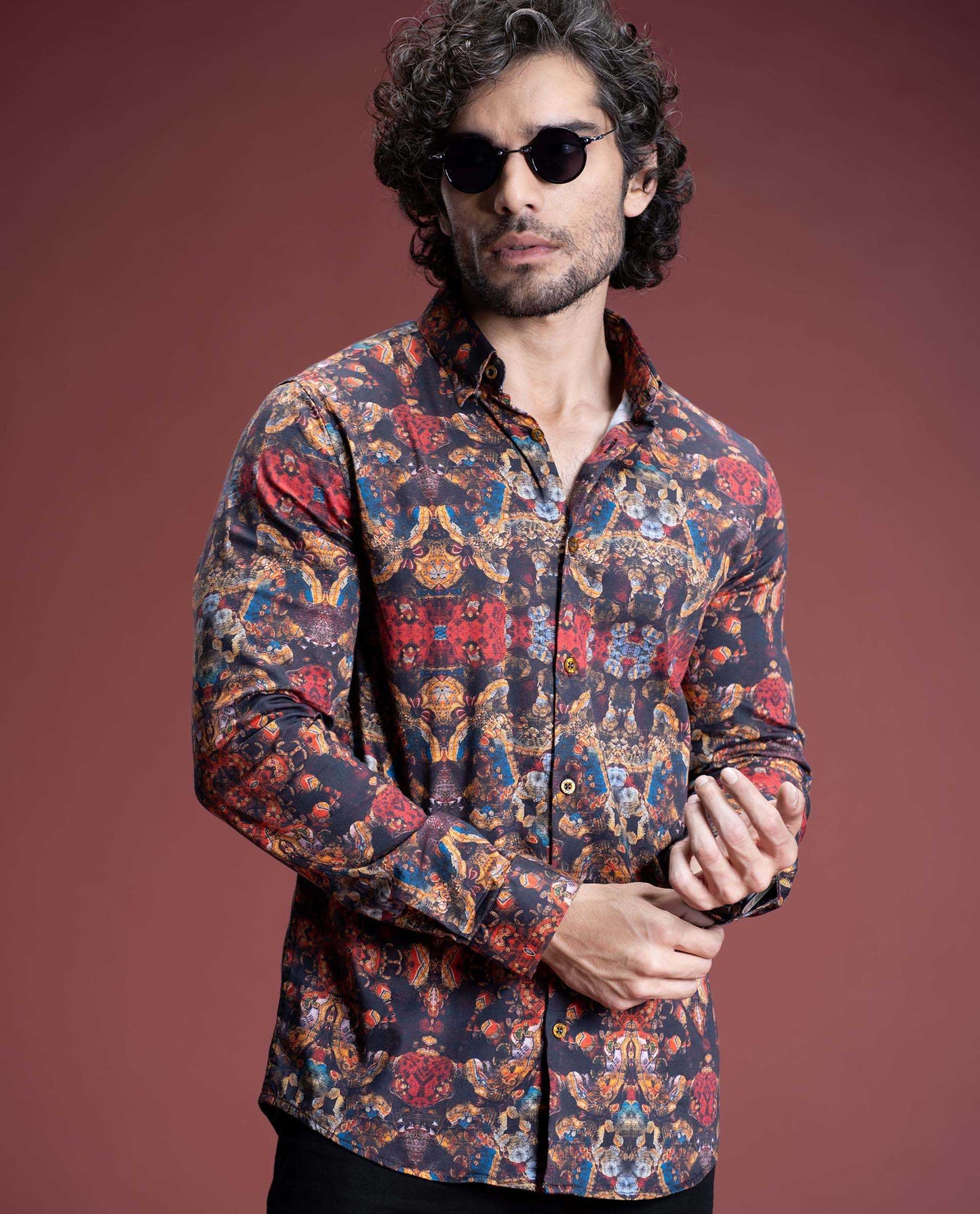 ARCHITECT - RED - DIGITAL PRINT PARTYWEAR SHIRT