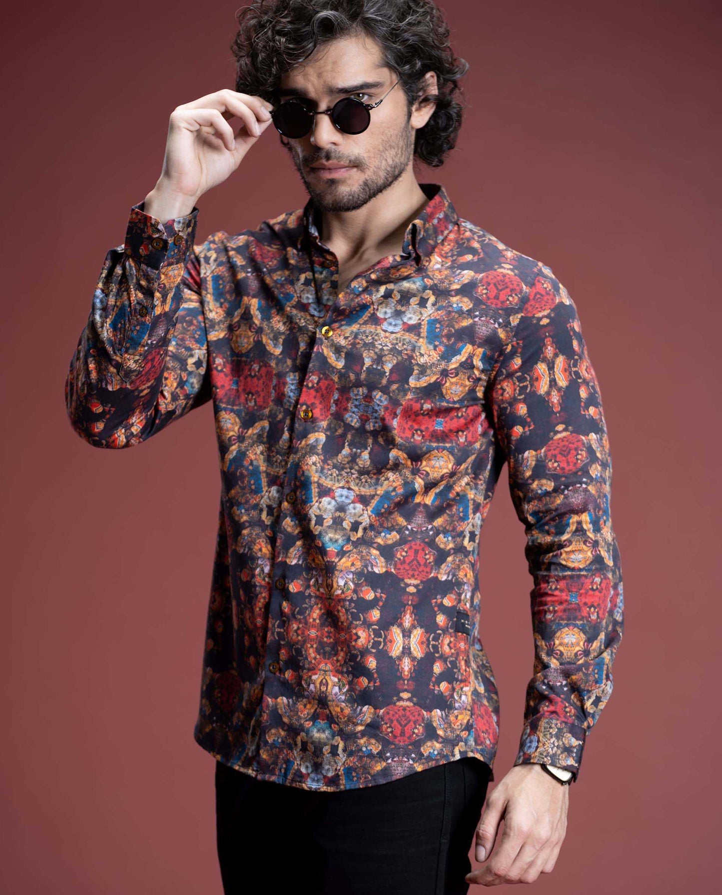 ARCHITECT - RED - DIGITAL PRINT PARTYWEAR SHIRT