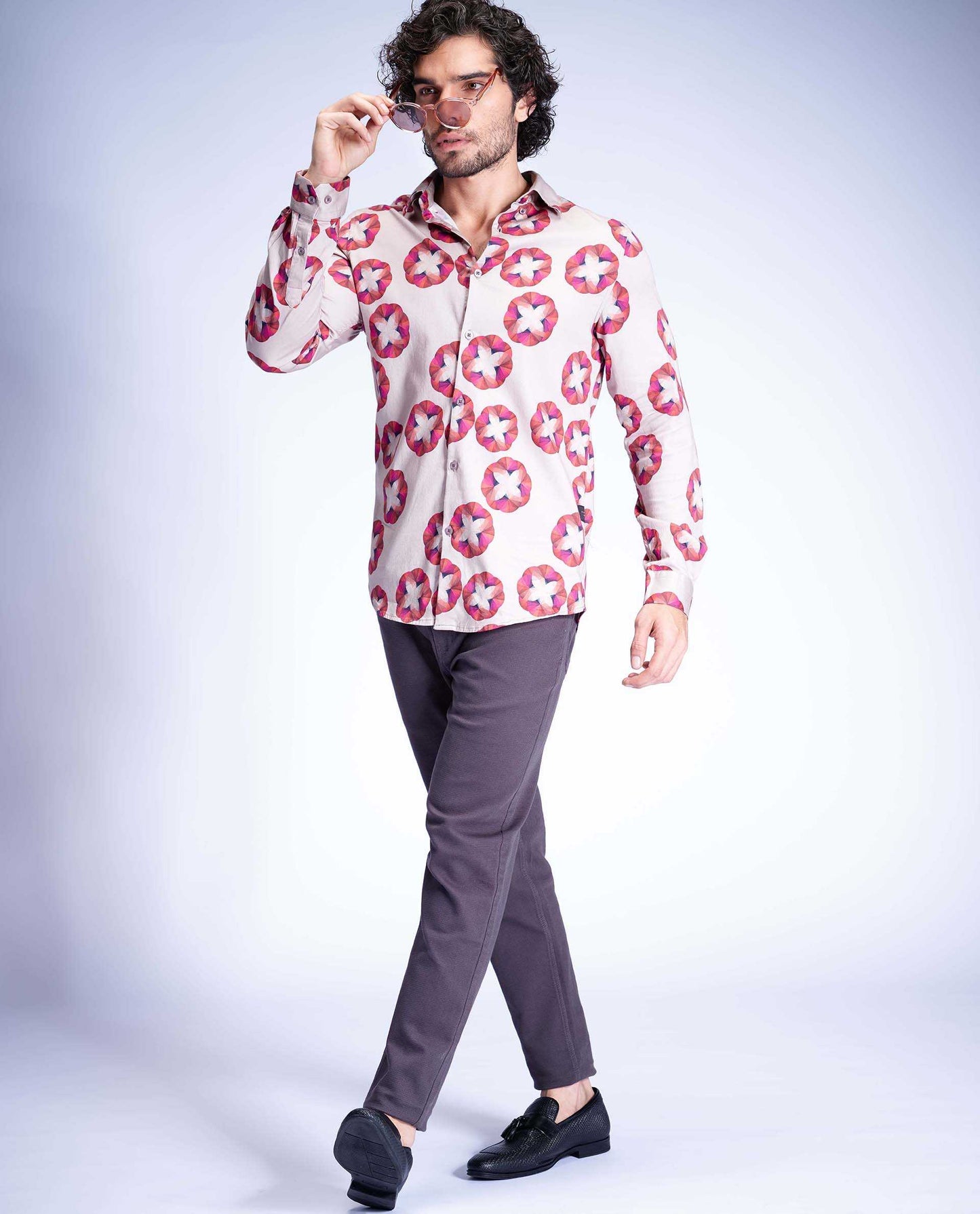 BLOSS - PINK - DIGITAL PRINT PARTYWEAR SHIRT