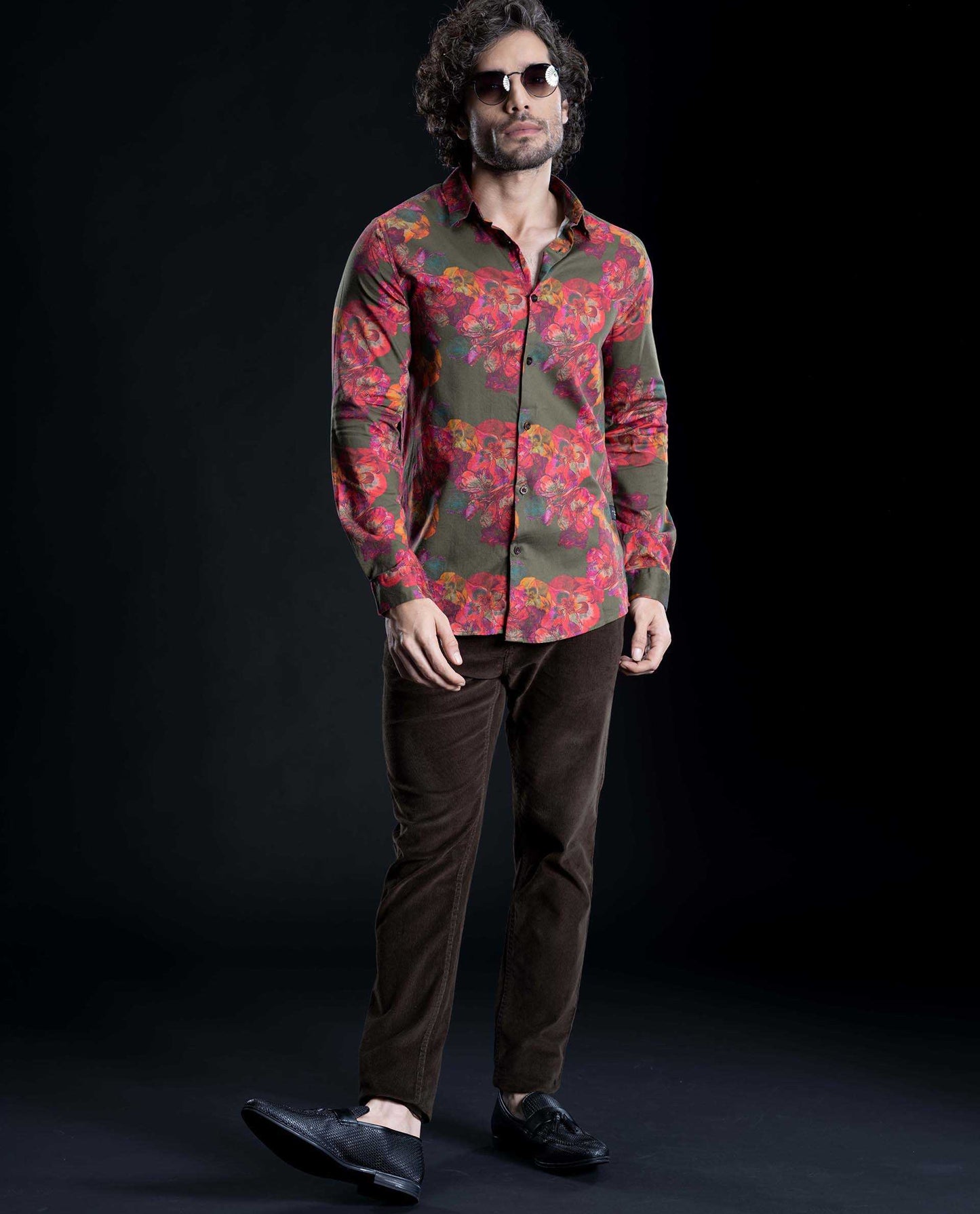 GARDENO - GREEN - DIGITAL PRINT PARTYWEAR SHIRT