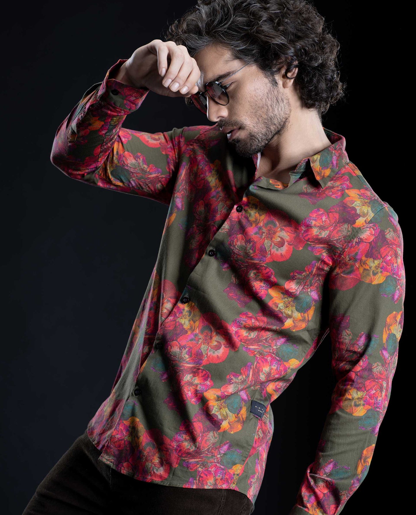 GARDENO - GREEN - DIGITAL PRINT PARTYWEAR SHIRT