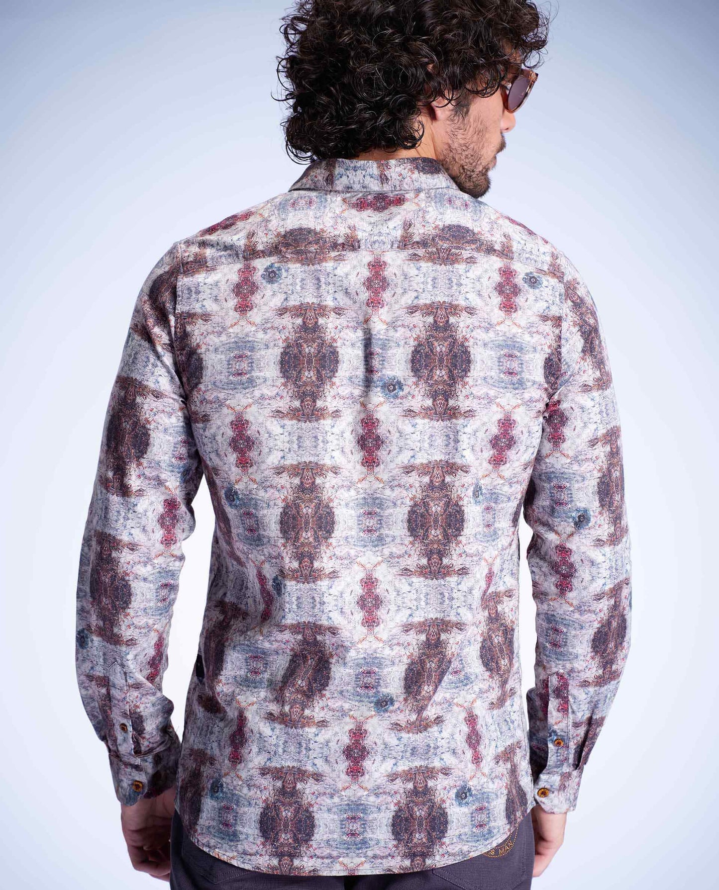 KELOY - GRAY - DIGITAL PRINT PARTYWEAR SHIRT