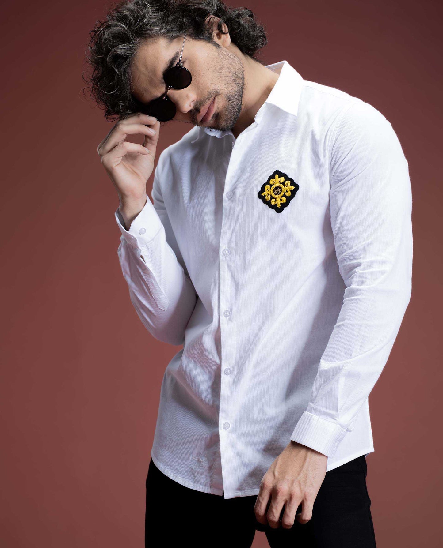 LUCA - WHITE - EMBELLISHED SHIRT