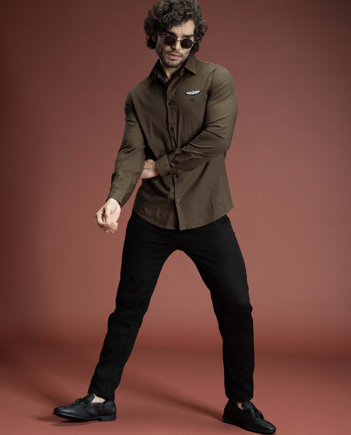 PRIME - OLIVE - EMBELLISHED SHIRT