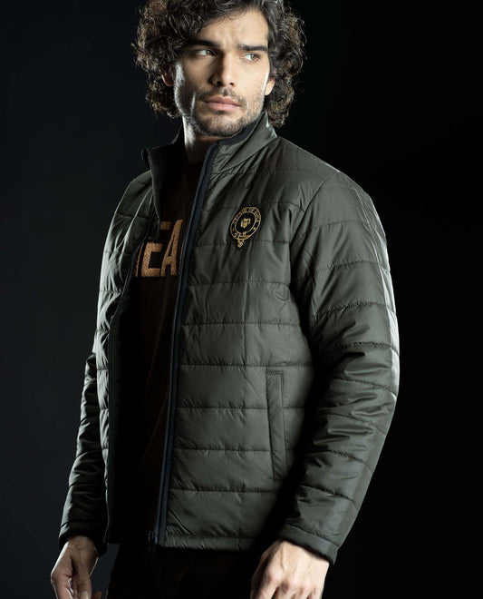 KING - OLIVE - EMBELLISHED PUFFER JACKET