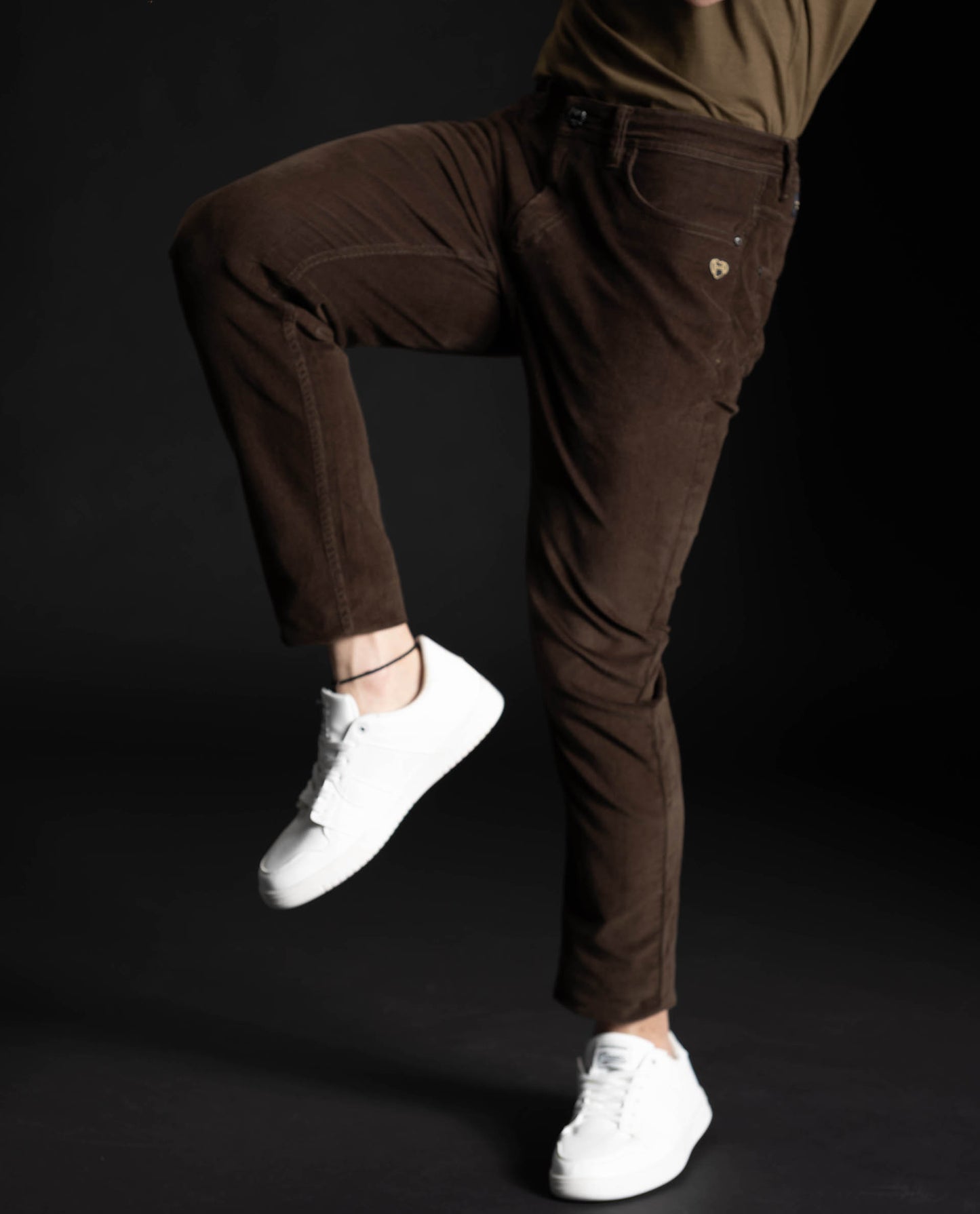 KREEZ - OLIVE - 5 POCKET CORDUROY CHINO