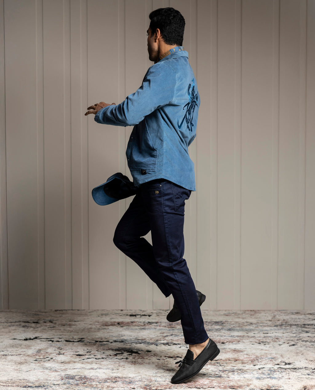 PEGASUS - BLUE - LUXURY EMBROIDERED SHACKET