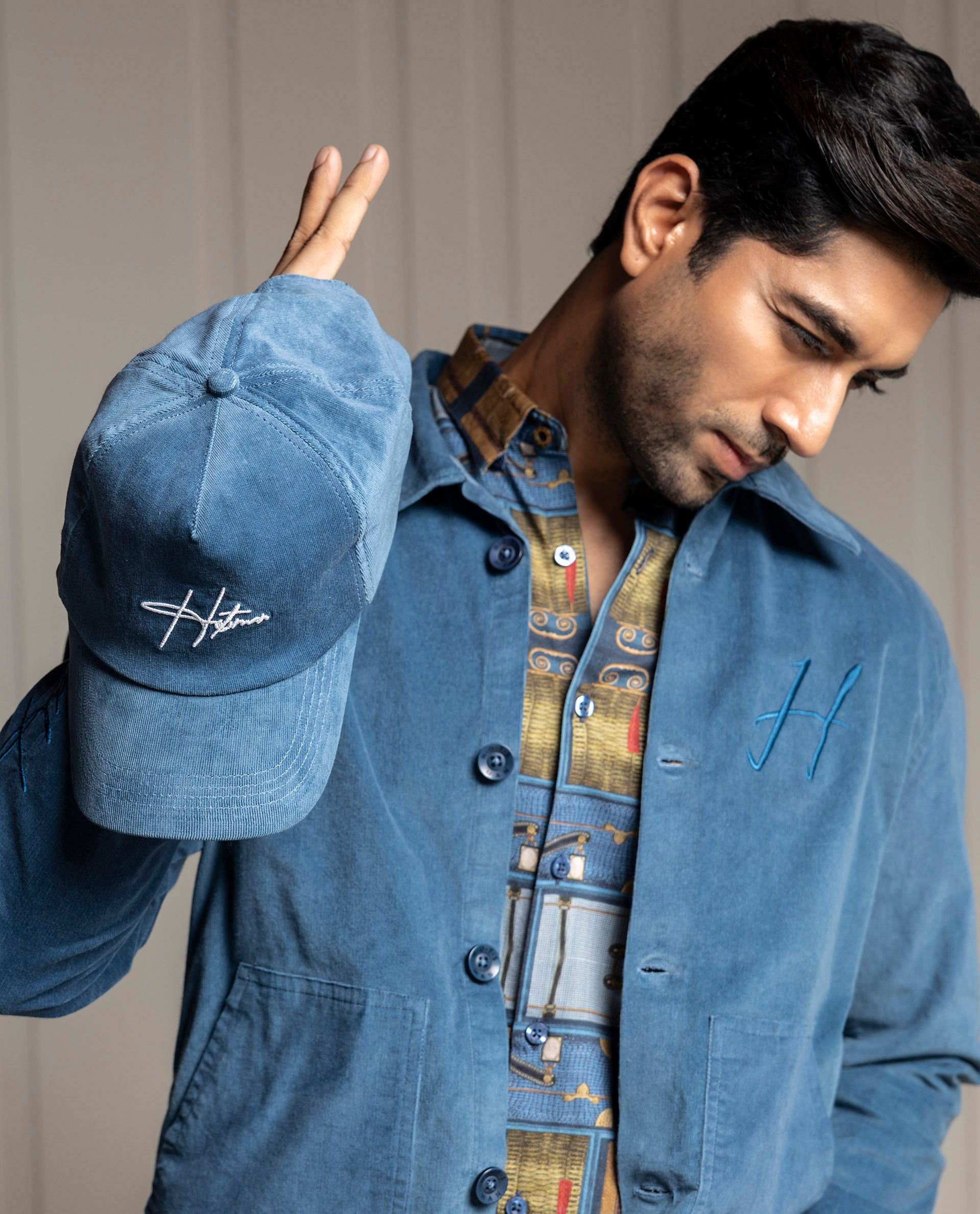 PEGASUS - BLUE - LUXURY EMBROIDERED SHACKET