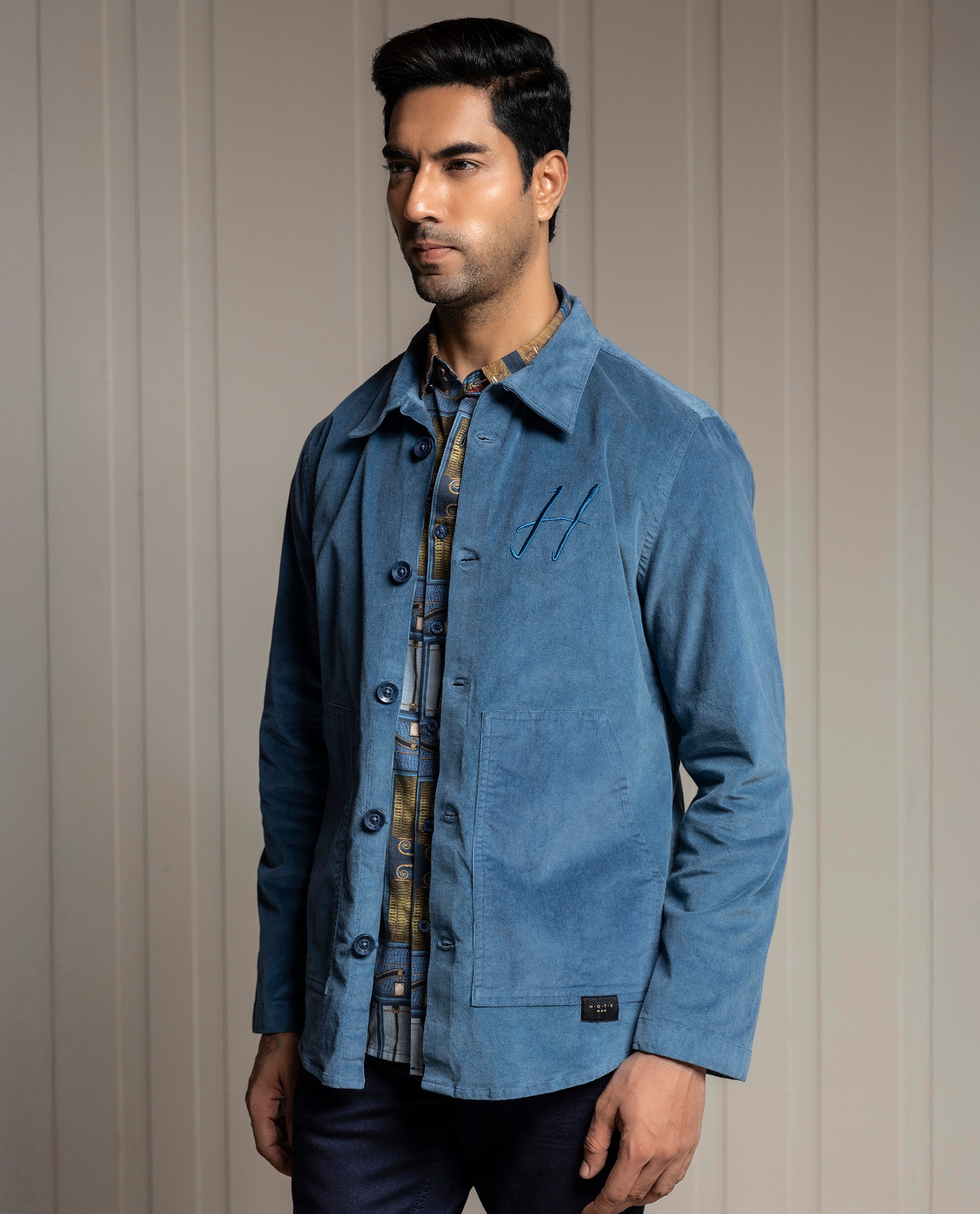 PEGASUS - BLUE - LUXURY EMBROIDERED SHACKET