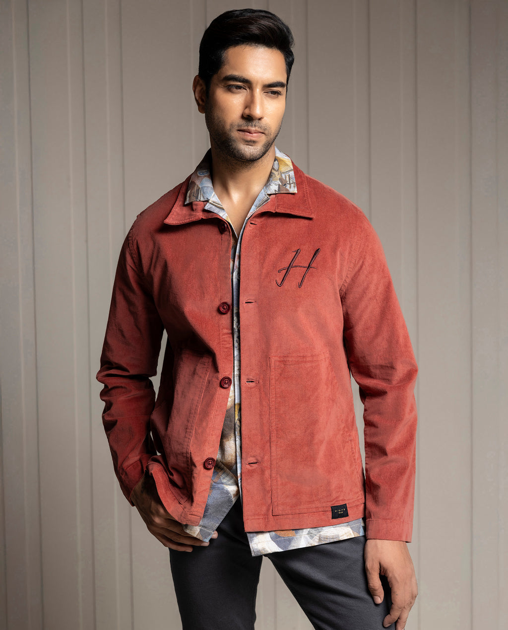 PEGASUS - RUST - LUXURY EMBROIDERED SHACKET