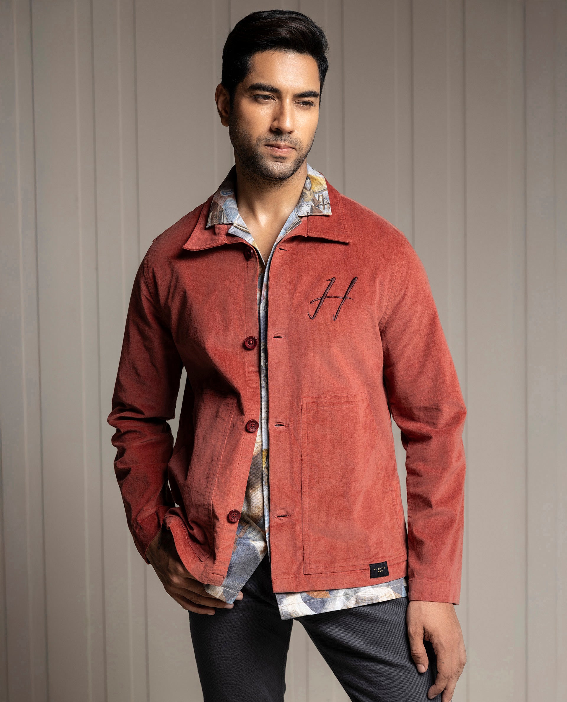 PEGASUS - RUST - LUXURY EMBROIDERED SHACKET