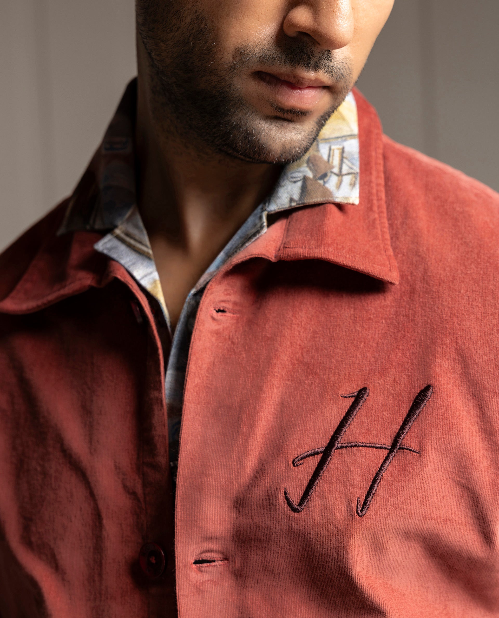 PEGASUS - RUST - LUXURY EMBROIDERED SHACKET