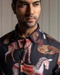 FINESSE - BLACK - DIGITAL PRINT PARTY WEAR SHIRT