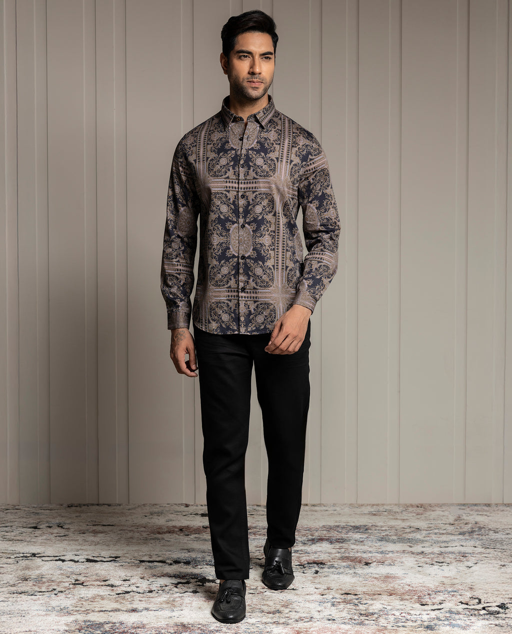 GENIUS - BLACK - DIGITAL PRINT - PARTY WEAR SHIRT