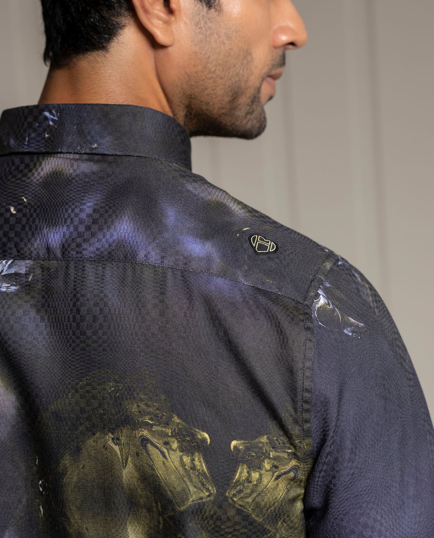 LUXURY - BLACK - DIGITAL PRINT PARTY WEAR SHIRT