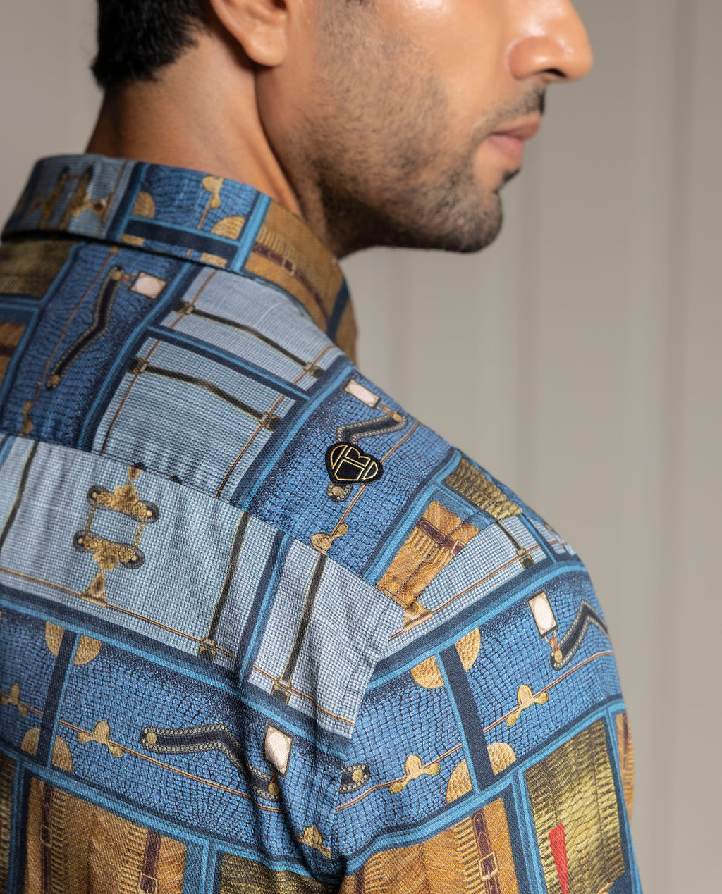 VOYAGE - BLUE - DIGITAL PRINT PARTY WEAR SHIRT