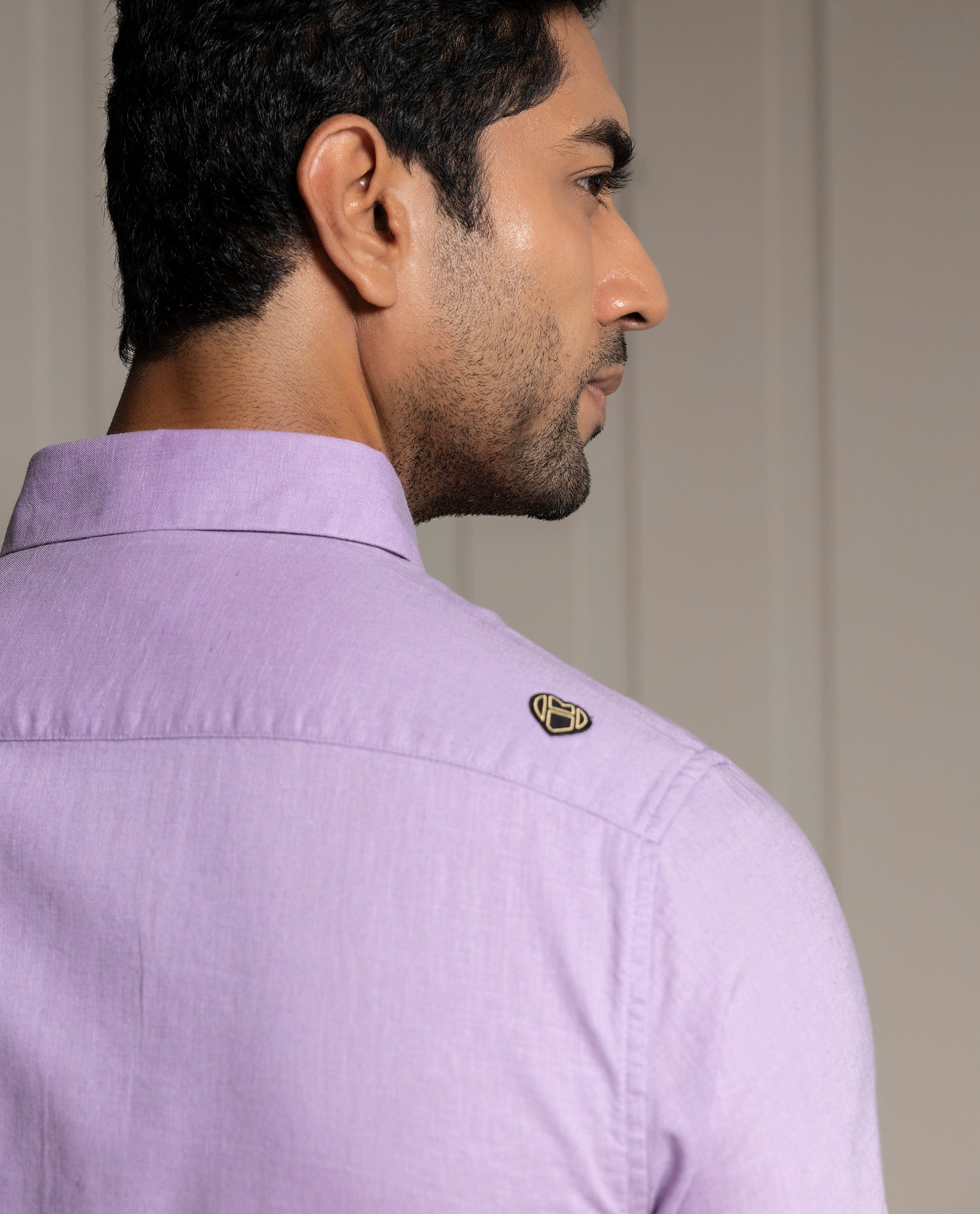 FEEL - LILAC - LUXURY LINEN - EMBROIDERED SHIRT