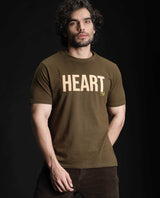 HEART - OLIVE - GRAPHIC PRINT T-SHIRT