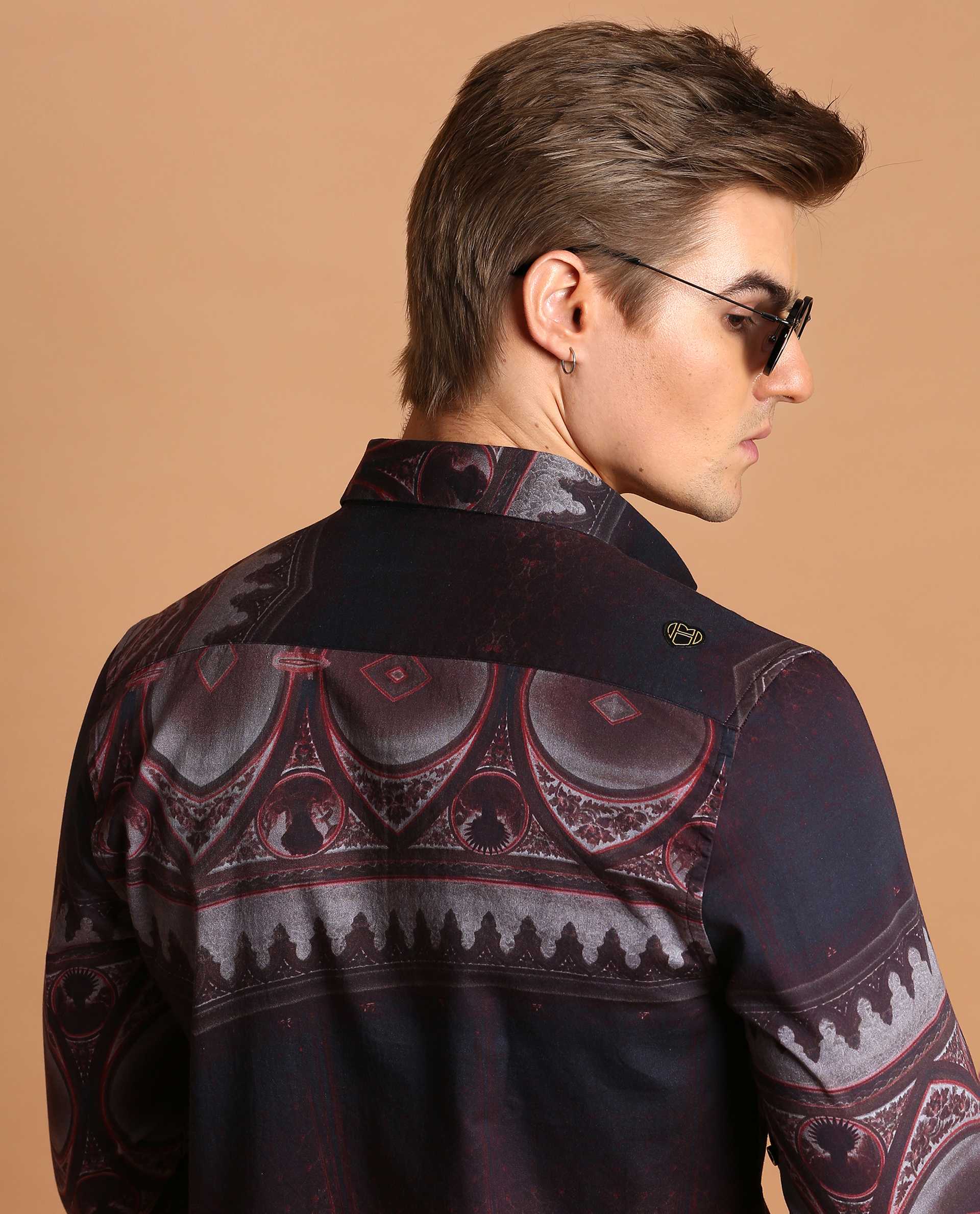 ALCHEMY - MAROON -  DIGITAL PRINT PARTYWEAR SHIRT