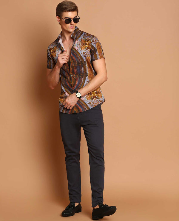 ANGELO - BLUE - DIGITAL PRINT PARTYWEAR SHIRT