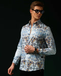 MELODY - SKY BLUE - DIGITAL PRINT PARTYWEAR SHIRT