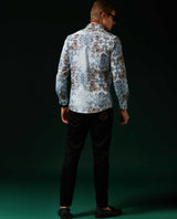 MELODY - SKY BLUE - DIGITAL PRINT PARTYWEAR SHIRT