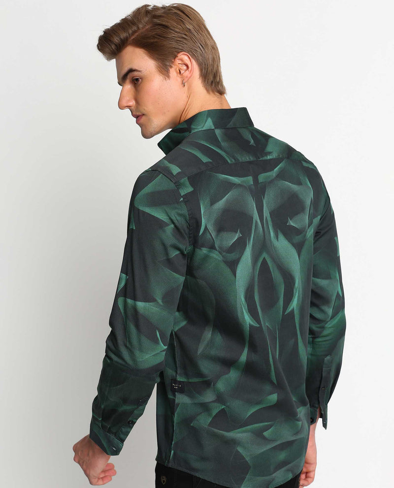 TRANCE - GREEN - DIGITAL PRINT PARTYWEAR SHIRT