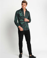 TRANCE - GREEN - DIGITAL PRINT PARTYWEAR SHIRT