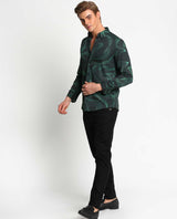 TRANCE - GREEN - DIGITAL PRINT PARTYWEAR SHIRT